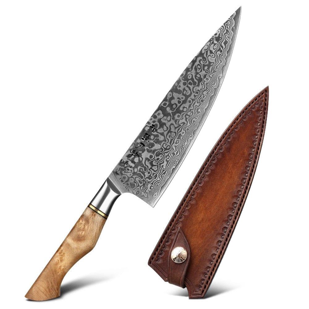 Shop 0 leather sheath / China HEZHEN 8.3 Professional Chef Knife 67 Layers Damascus Steel Cook Tools Razor Sharp Japanese Core Blade Kitchen Accessories Mademoiselle Home Decor