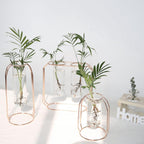 Shop 0 Nordic Creative Vase Home Decor Golden Glass Vase Hydroponic Plant Holder Iron Line Flowers Ornament Home Garden Decoration Hot Mademoiselle Home Decor