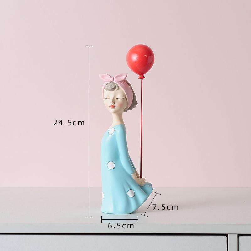 Shop 200042147 Girl in polka dot - Blue Kiko Sculpture Mademoiselle Home Decor