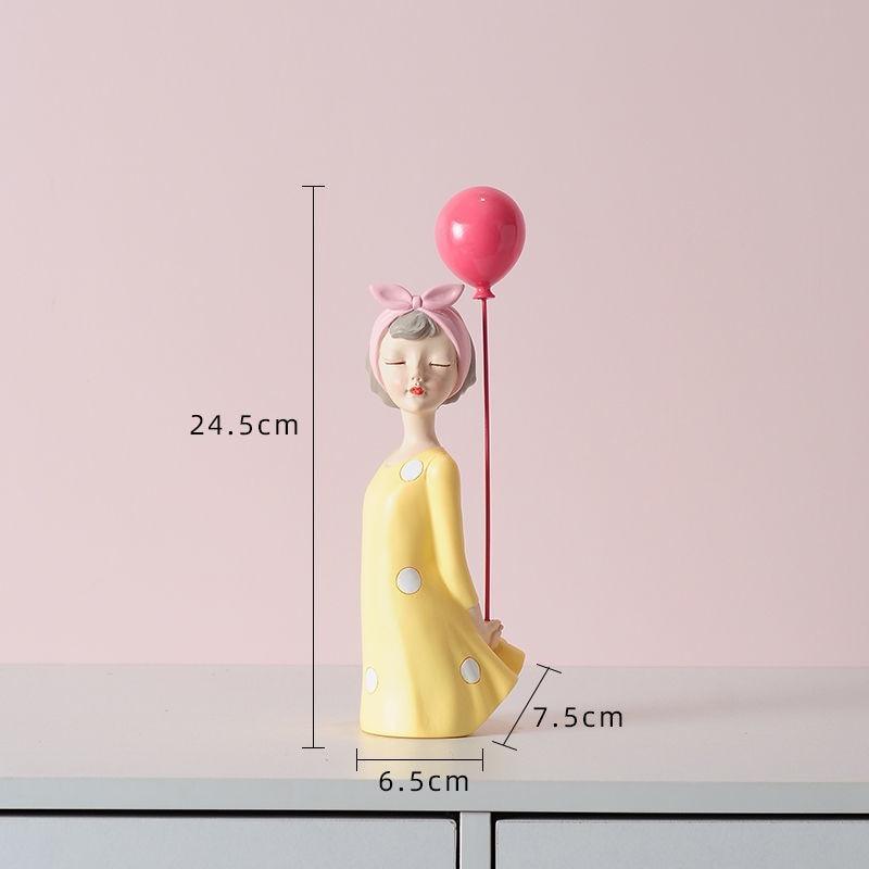 Shop 200042147 Girl in polka dot - Yellow Kiko Sculpture Mademoiselle Home Decor