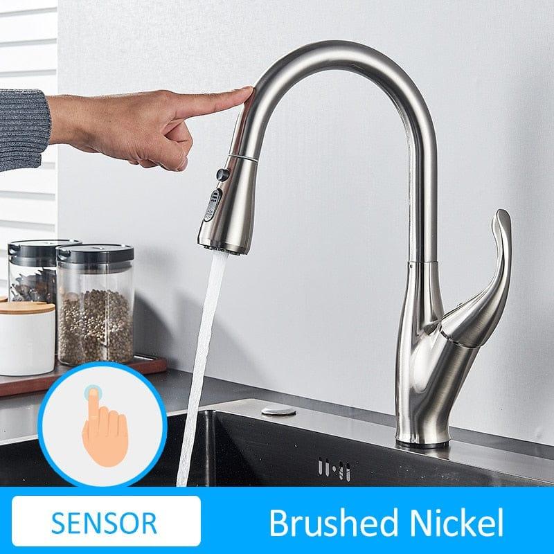 Shop 0 Sensor-Brush Nickel / China Matte Black Touch Sensor Kitchen Faucets Sensitive Smart Touch Control Faucet Mixer Tap Touch Control Smart Kitchen Sink Taps Mademoiselle Home Decor