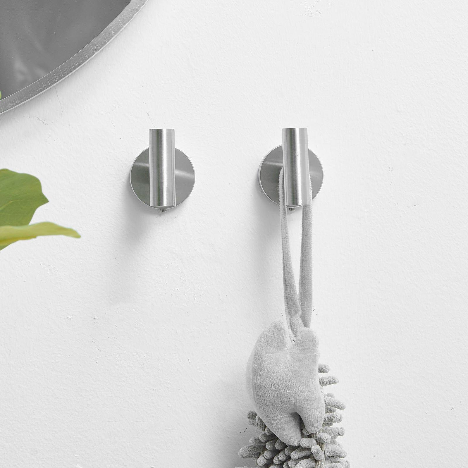 Shop Round Bathroom Robe Hook and Towel Hook in Brushed Nickel (2-Pack) Mademoiselle Home Decor