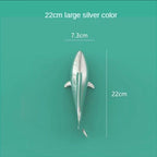 Shop 0 Large silver fish 3D Three-dimensional Wall Decoration European Electroplating Fish Living Room Dining Room Background Wall Decoration Room Decor Mademoiselle Home Decor