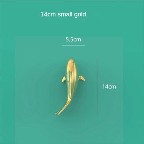 Shop 0 Small Golden Fish 3D Three-dimensional Wall Decoration European Electroplating Fish Living Room Dining Room Background Wall Decoration Room Decor Mademoiselle Home Decor