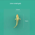 Shop 0 Small Golden Fish 3D Three-dimensional Wall Decoration European Electroplating Fish Living Room Dining Room Background Wall Decoration Room Decor Mademoiselle Home Decor