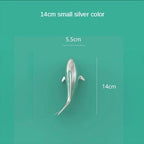 Shop 0 Small silver fish 3D Three-dimensional Wall Decoration European Electroplating Fish Living Room Dining Room Background Wall Decoration Room Decor Mademoiselle Home Decor