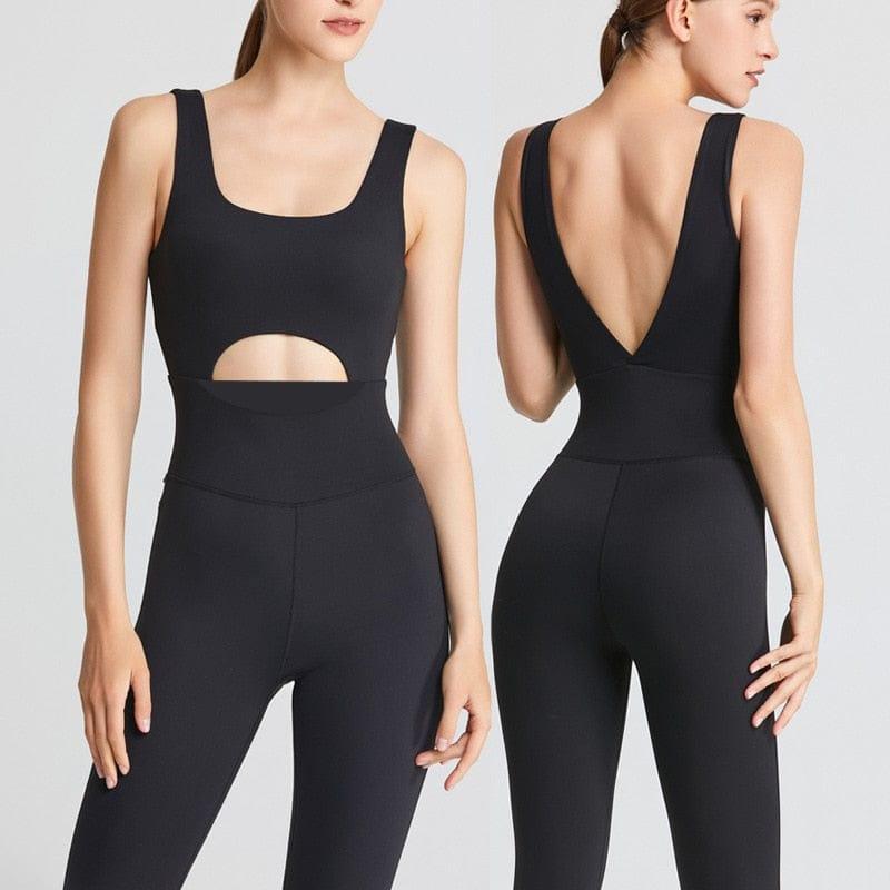 Shop 0 Yoga Jumpsuits Women V-Back One Piece High Stretchy Bodysuits Sportswear Fitness Rompers Padded Nylon Soft Gym Workout Ovearalls Mademoiselle Home Decor