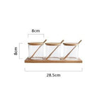 Shop 0 Set 3 PCS Set Glasses Storage Jar Candy Cookies Tea Coffee Beans Organizer Bottle Wood Lid Container Spices Food Cereal Snack Jars Mademoiselle Home Decor
