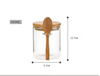 Shop 0 450ml jar with spoon 3 PCS Set Glasses Storage Jar Candy Cookies Tea Coffee Beans Organizer Bottle Wood Lid Container Spices Food Cereal Snack Jars Mademoiselle Home Decor