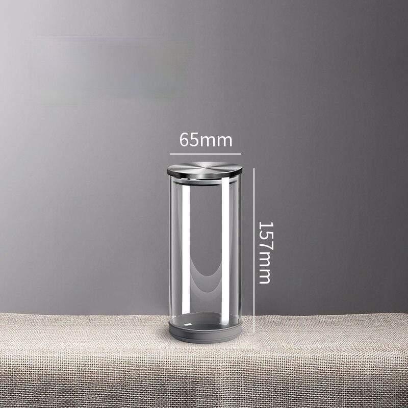 Shop 0 A-L 1PCS Stainless Steel Lid Glass Jar Airtight Jar with Lid Transparent Grain Storage Bottle Thickened Milk Powder Storage Box Tea Can Mademoiselle Home Decor