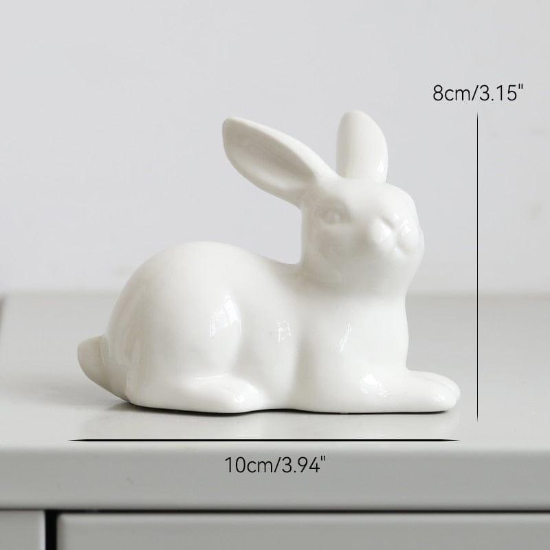 Shop 0 12 Cute Ceramics Rabbit Figurines Kawaii Hare Bunny Garden House Animal Ornaments Easter Home Room Decoration Hand Painting Embryo Mademoiselle Home Decor