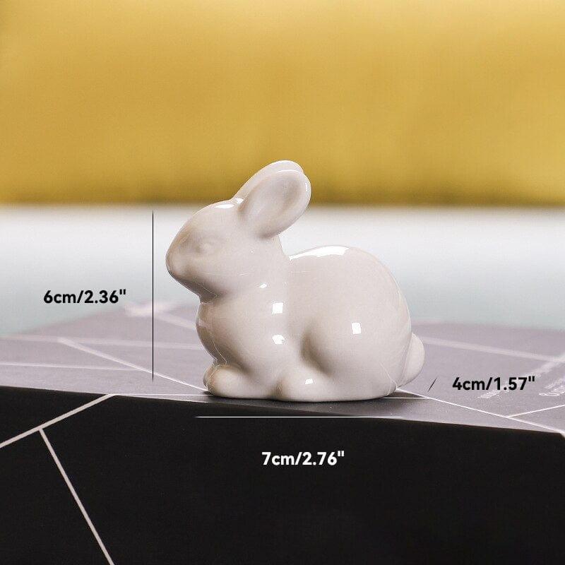 Shop 0 14 Cute Ceramics Rabbit Figurines Kawaii Hare Bunny Garden House Animal Ornaments Easter Home Room Decoration Hand Painting Embryo Mademoiselle Home Decor