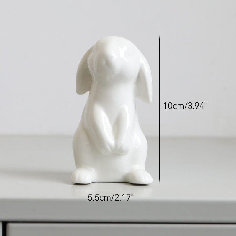 Shop 0 10 Cute Ceramics Rabbit Figurines Kawaii Hare Bunny Garden House Animal Ornaments Easter Home Room Decoration Hand Painting Embryo Mademoiselle Home Decor