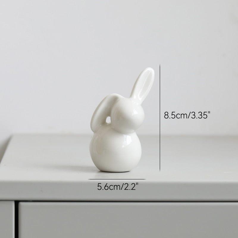 Shop 0 8 Cute Ceramics Rabbit Figurines Kawaii Hare Bunny Garden House Animal Ornaments Easter Home Room Decoration Hand Painting Embryo Mademoiselle Home Decor