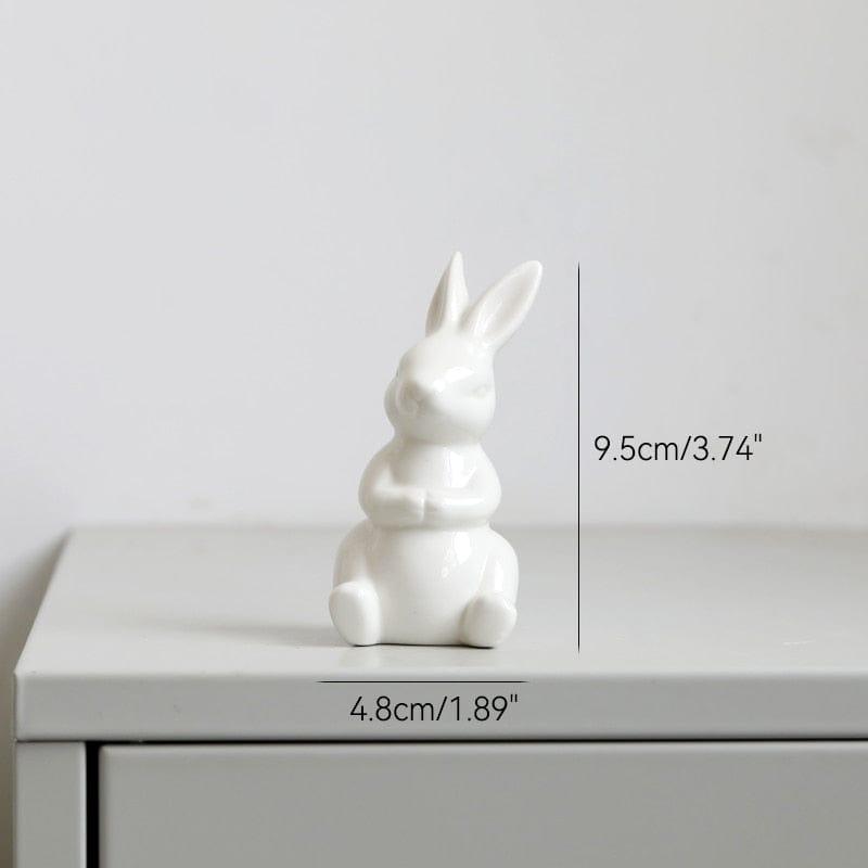 Shop 0 4 Cute Ceramics Rabbit Figurines Kawaii Hare Bunny Garden House Animal Ornaments Easter Home Room Decoration Hand Painting Embryo Mademoiselle Home Decor