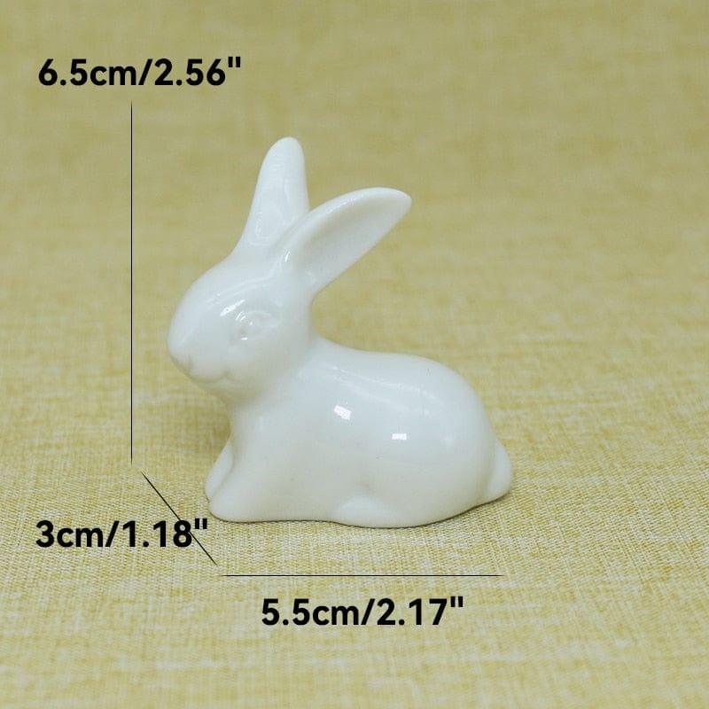 Shop 0 3 Cute Ceramics Rabbit Figurines Kawaii Hare Bunny Garden House Animal Ornaments Easter Home Room Decoration Hand Painting Embryo Mademoiselle Home Decor