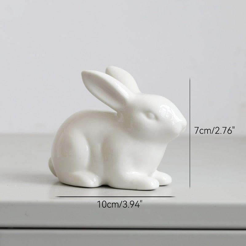 Shop 0 11 Cute Ceramics Rabbit Figurines Kawaii Hare Bunny Garden House Animal Ornaments Easter Home Room Decoration Hand Painting Embryo Mademoiselle Home Decor