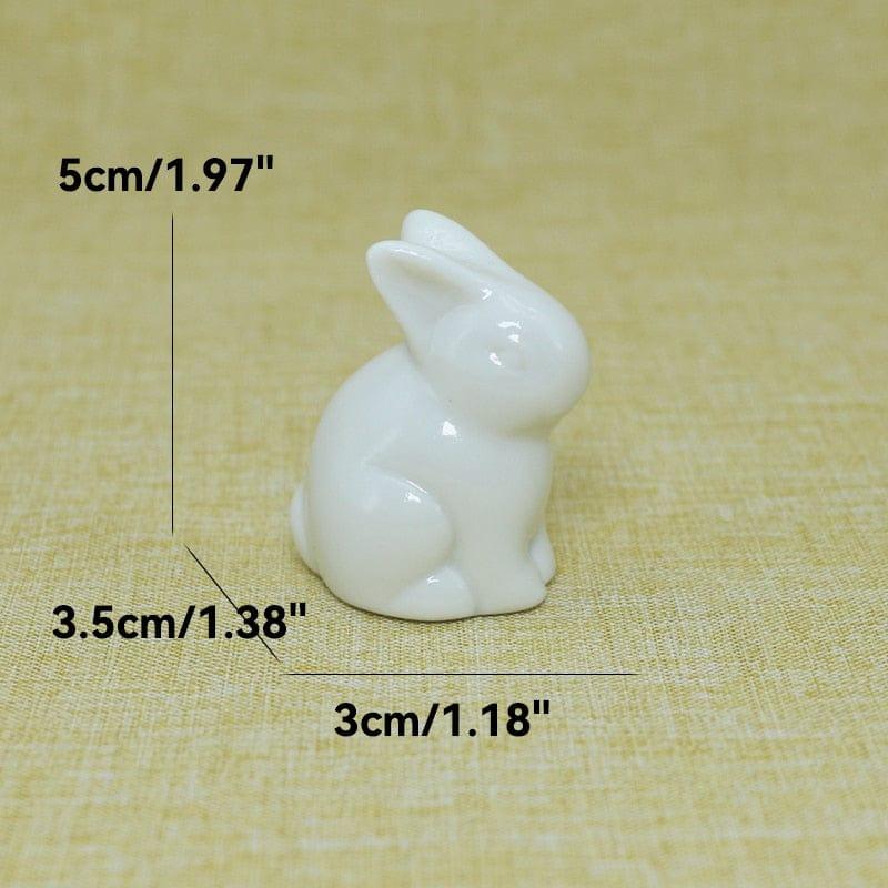 Shop 0 1 Cute Ceramics Rabbit Figurines Kawaii Hare Bunny Garden House Animal Ornaments Easter Home Room Decoration Hand Painting Embryo Mademoiselle Home Decor