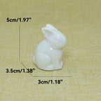 Shop 0 1 Cute Ceramics Rabbit Figurines Kawaii Hare Bunny Garden House Animal Ornaments Easter Home Room Decoration Hand Painting Embryo Mademoiselle Home Decor