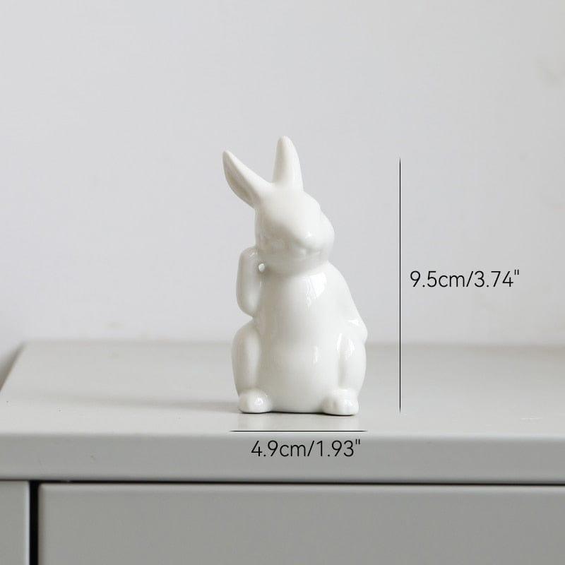 Shop 0 5 Cute Ceramics Rabbit Figurines Kawaii Hare Bunny Garden House Animal Ornaments Easter Home Room Decoration Hand Painting Embryo Mademoiselle Home Decor