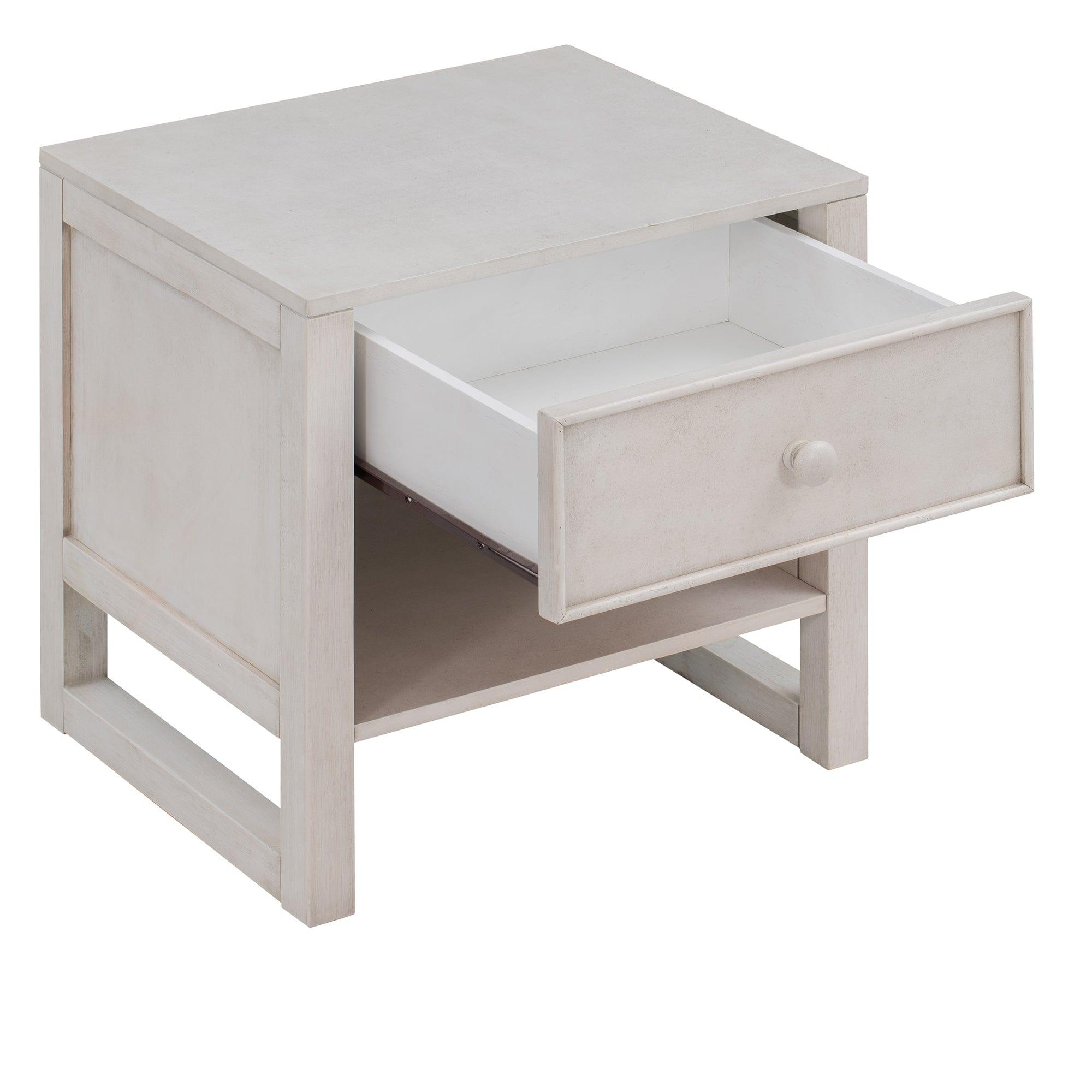 Shop Wooden Nightstand with a Drawer and an Open Storage,End Table for Bedroom,Anitque White Mademoiselle Home Decor