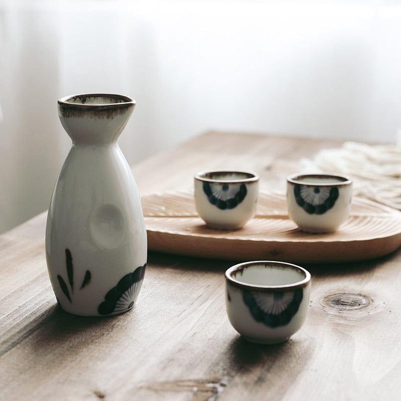 Shop 0 Hand-painted Sake Bottle Set Household Wine Jug Wine Glass Dispenser Small Wine Cup Shochu Glass and Wind Tableware Mademoiselle Home Decor