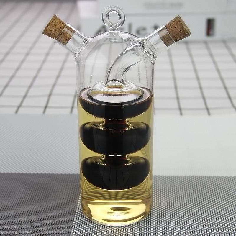 Shop 0 150ml Double Layer Sauce Oil Bottle 2 In 1 Vinegar Glass Bottle Condiment Seasoning Sealed Kitchen Storage Bottles Jars Mademoiselle Home Decor
