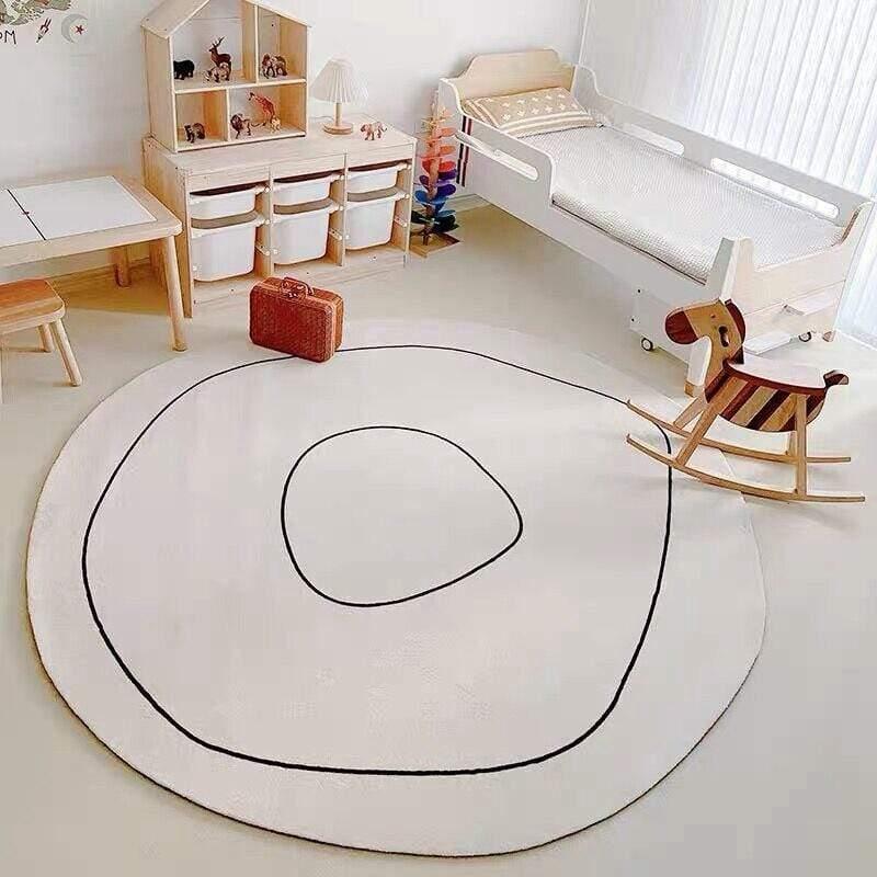 Shop 0 Ins Irregular Carpet Living Room Coffee Table Floor Mat Nordic Simple Lines Large Area Rug Bedroom Bedside Soft Decor Carpets Mademoiselle Home Decor