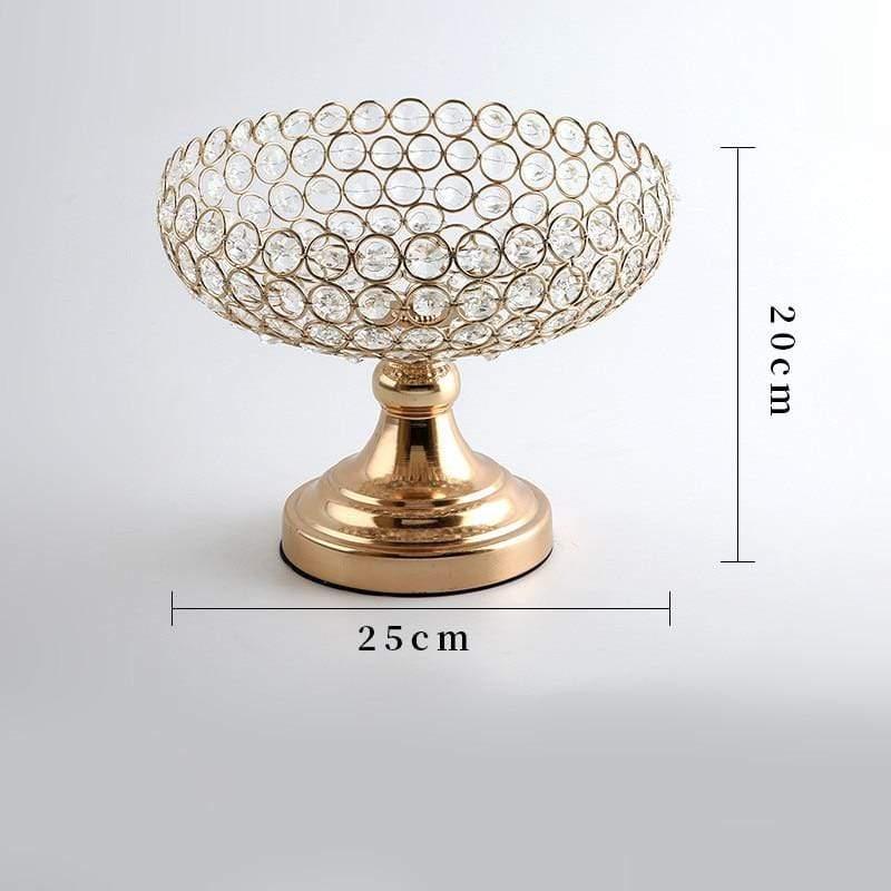 Shop 0 Gold 25cm Candle Holder Wedding Party Photo Props Household Fruit Storage Dish Candy Tray Mademoiselle Home Decor