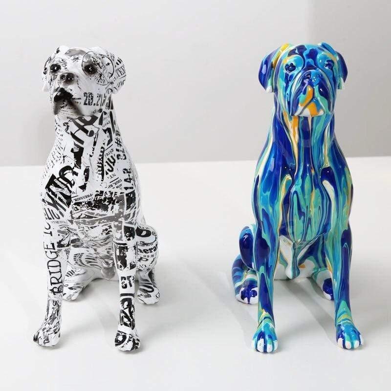 Shop 0 Creative Art Splash Color Painted  Room Color Boxer  Dog Ornaments Decor Home Entrance Wine Cabinet Office Decor Resin Crafts Mademoiselle Home Decor