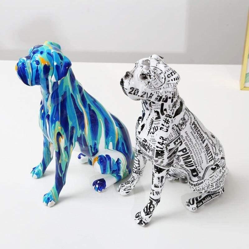 Shop 0 Creative Art Splash Color Painted  Room Color Boxer  Dog Ornaments Decor Home Entrance Wine Cabinet Office Decor Resin Crafts Mademoiselle Home Decor