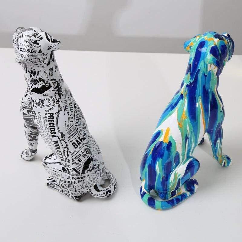 Shop 0 Creative Art Splash Color Painted  Room Color Boxer  Dog Ornaments Decor Home Entrance Wine Cabinet Office Decor Resin Crafts Mademoiselle Home Decor