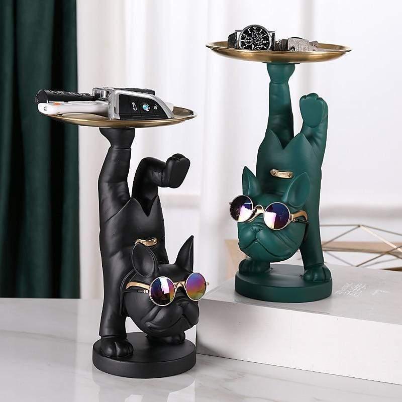 Shop 0 Home Living Room Decor,Animals Figurines,French Bulldog Sculpture,Statue,Table Decoration,Desktop Storage Metal Tray,Fruit Dish Mademoiselle Home Decor