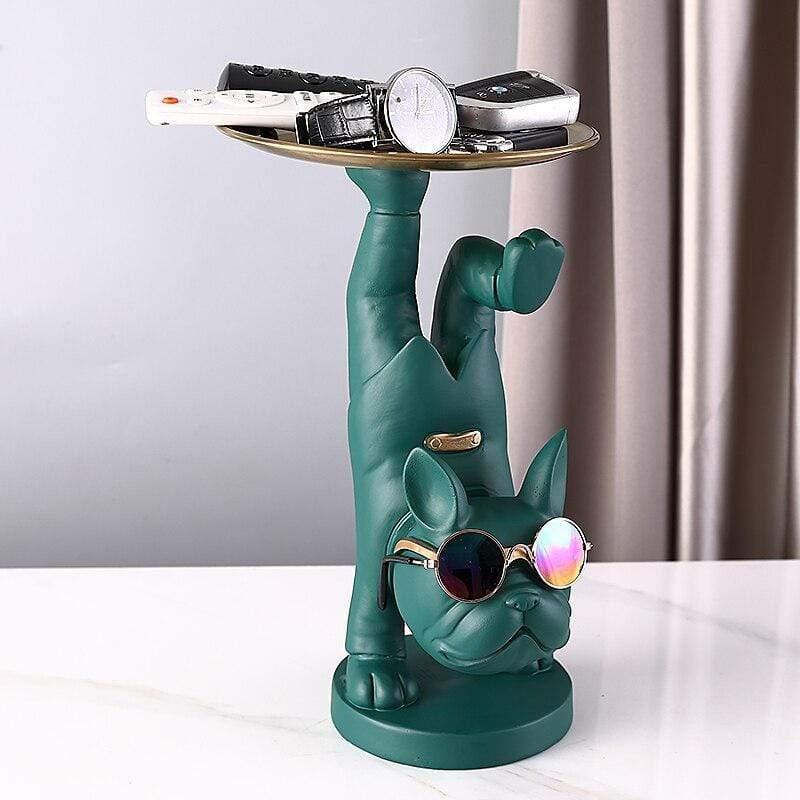 Shop 0 green / China Home Living Room Decor,Animals Figurines,French Bulldog Sculpture,Statue,Table Decoration,Desktop Storage Metal Tray,Fruit Dish Mademoiselle Home Decor