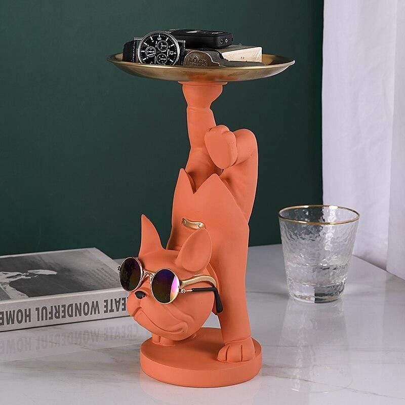 Shop 0 orange / China Home Living Room Decor,Animals Figurines,French Bulldog Sculpture,Statue,Table Decoration,Desktop Storage Metal Tray,Fruit Dish Mademoiselle Home Decor