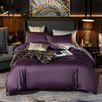 Shop 40601 Eggplant / Flat Bed Sheet / Twin size 4Pcs Leux Egyptian Cotton Duvet Set Mademoiselle Home Decor