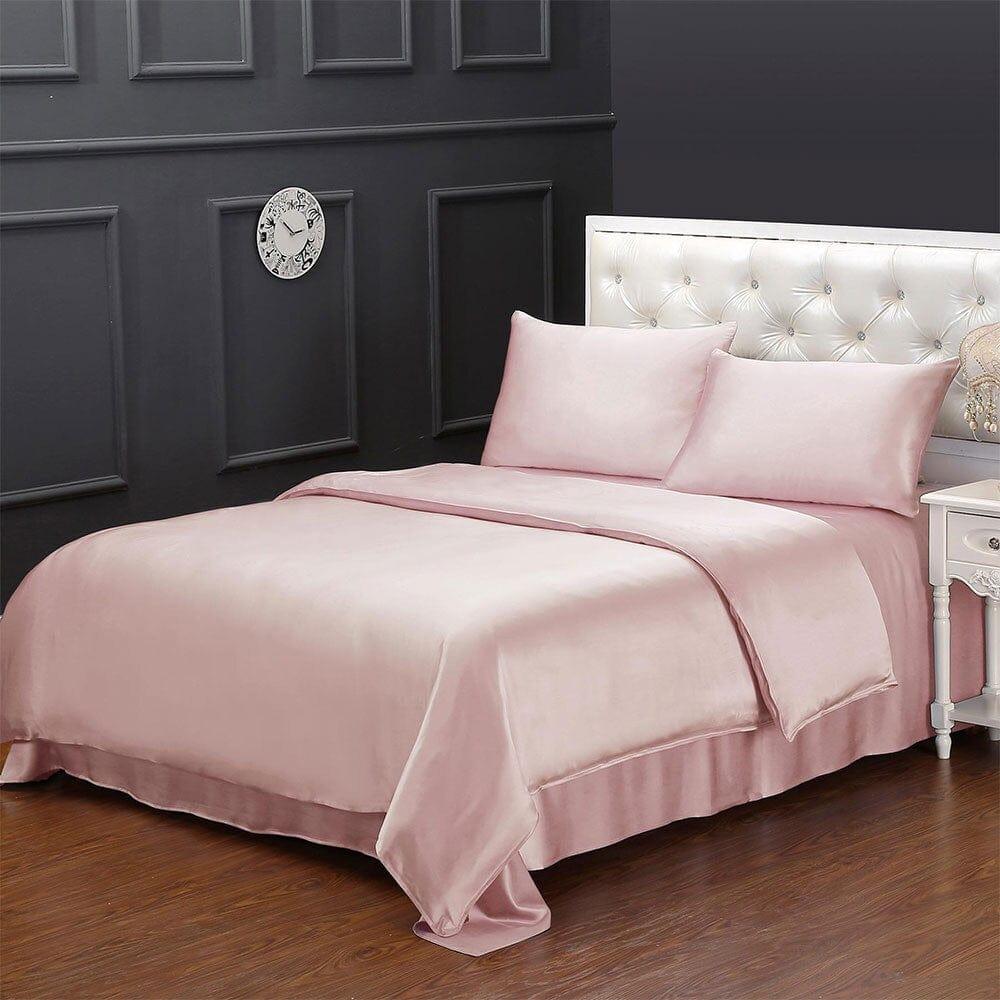 Shop 0 Rosy Pink / China / Full LILYSILK Bedding Set 4pcs Silk 100 Mulberry Luxury Queen King Seamless Duvet Cover Fitted Sheet Oxford Pillowcases 19 Momme Mademoiselle Home Decor