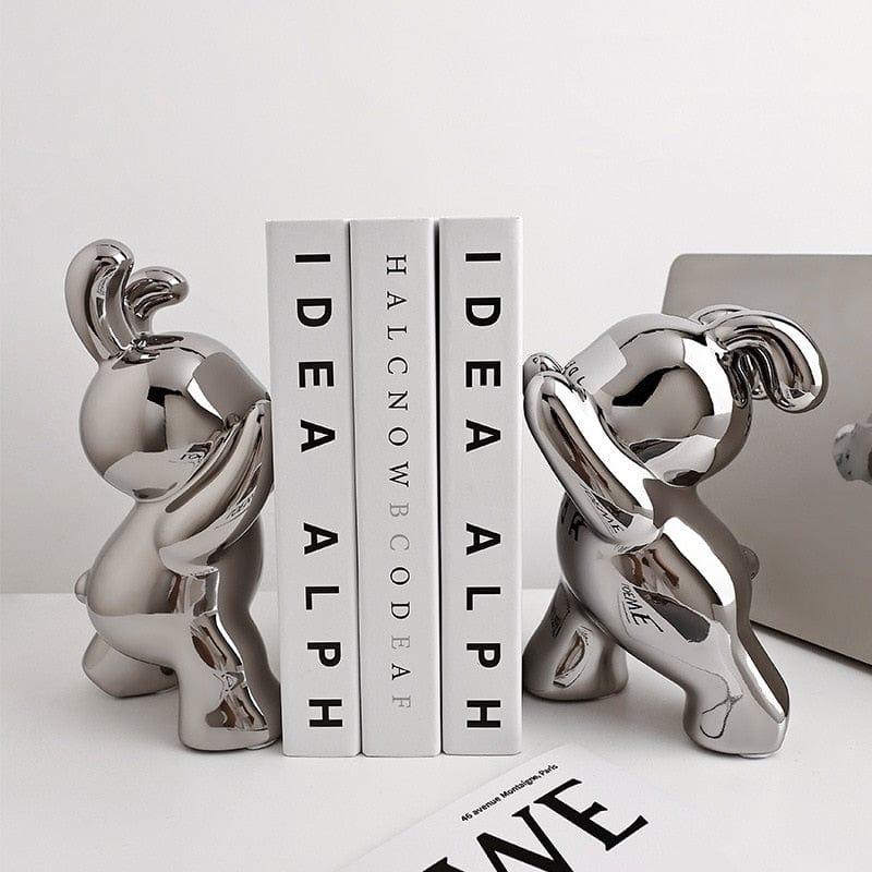 Shop 0 Desk Accessories Ceramic Rabbit Bookend Statues Bookshelf Living Room Decoration Figurines Nordic Cartoons Craft Home Decor Gift Mademoiselle Home Decor