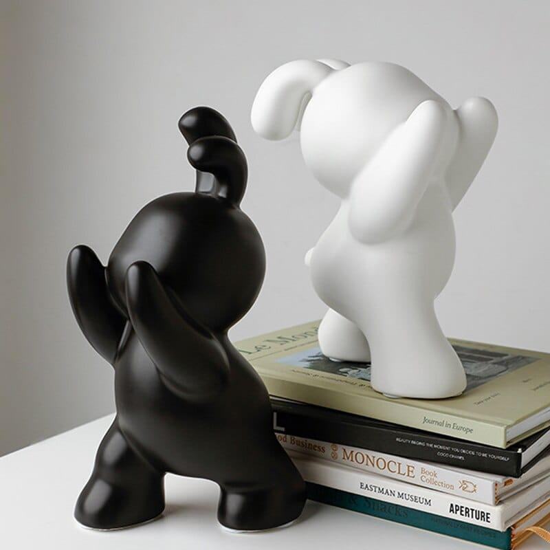 Shop 0 Desk Accessories Ceramic Rabbit Bookend Statues Bookshelf Living Room Decoration Figurines Nordic Cartoons Craft Home Decor Gift Mademoiselle Home Decor