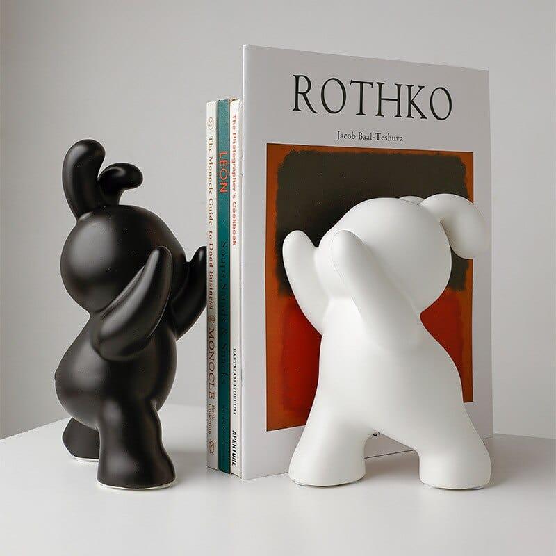 Shop 0 Desk Accessories Ceramic Rabbit Bookend Statues Bookshelf Living Room Decoration Figurines Nordic Cartoons Craft Home Decor Gift Mademoiselle Home Decor