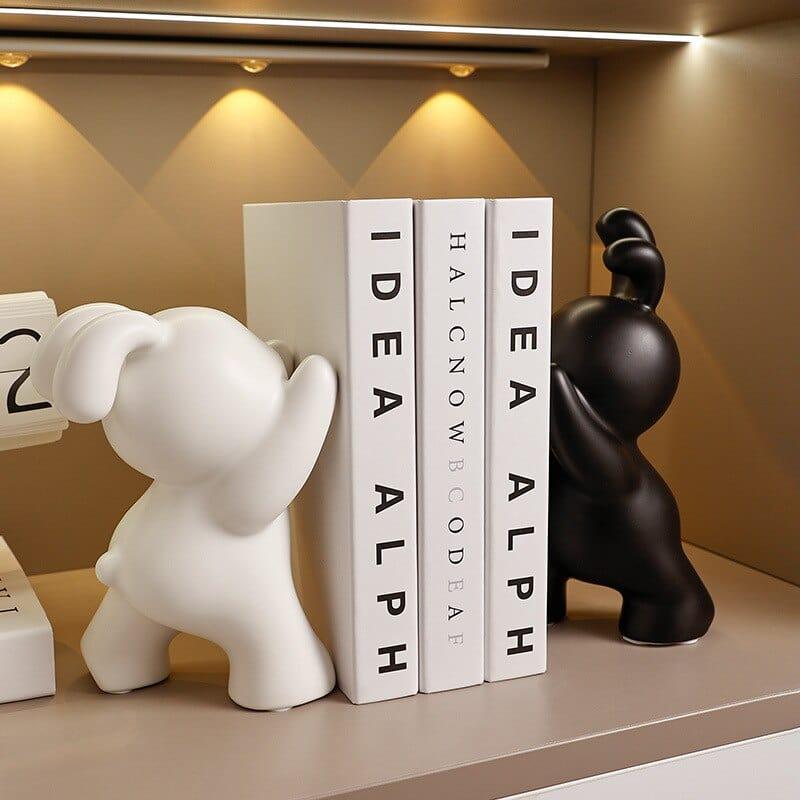 Shop 0 Desk Accessories Ceramic Rabbit Bookend Statues Bookshelf Living Room Decoration Figurines Nordic Cartoons Craft Home Decor Gift Mademoiselle Home Decor