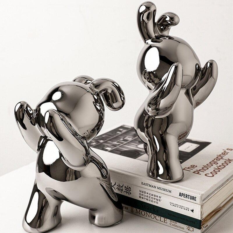 Shop 0 Desk Accessories Ceramic Rabbit Bookend Statues Bookshelf Living Room Decoration Figurines Nordic Cartoons Craft Home Decor Gift Mademoiselle Home Decor