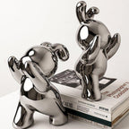 Shop 0 Desk Accessories Ceramic Rabbit Bookend Statues Bookshelf Living Room Decoration Figurines Nordic Cartoons Craft Home Decor Gift Mademoiselle Home Decor