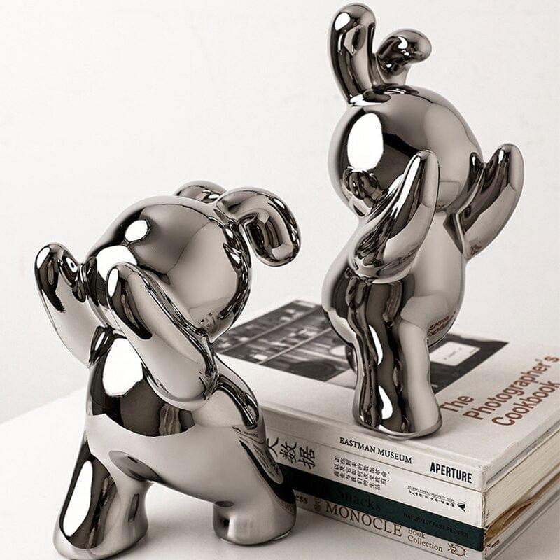 Shop 0 Desk Accessories Ceramic Rabbit Bookend Statues Bookshelf Living Room Decoration Figurines Nordic Cartoons Craft Home Decor Gift Mademoiselle Home Decor