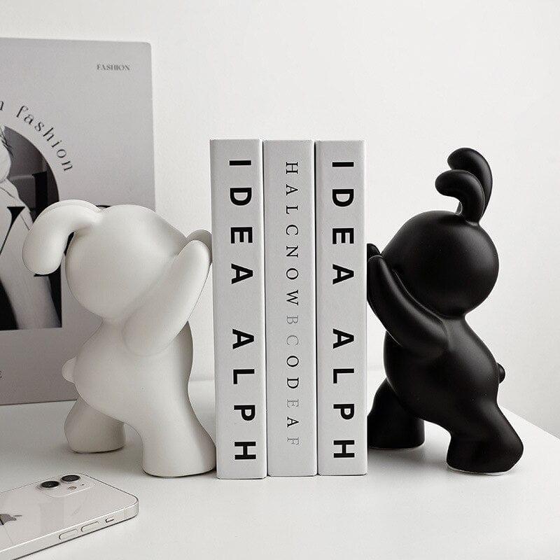 Shop 0 Desk Accessories Ceramic Rabbit Bookend Statues Bookshelf Living Room Decoration Figurines Nordic Cartoons Craft Home Decor Gift Mademoiselle Home Decor