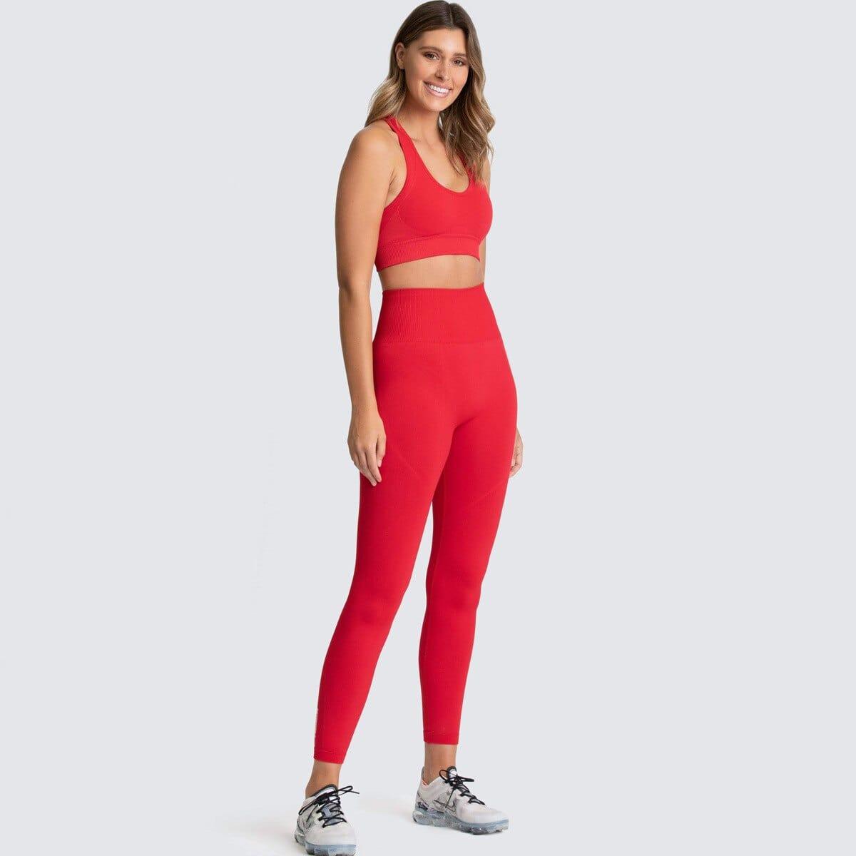 Shop 0 red suit / S Two Piece Set Women Sportswear Workout Clothes for Women Sport Sets Suits For Fitness Long Sleeve Seamless Yoga Set Leggings Mademoiselle Home Decor