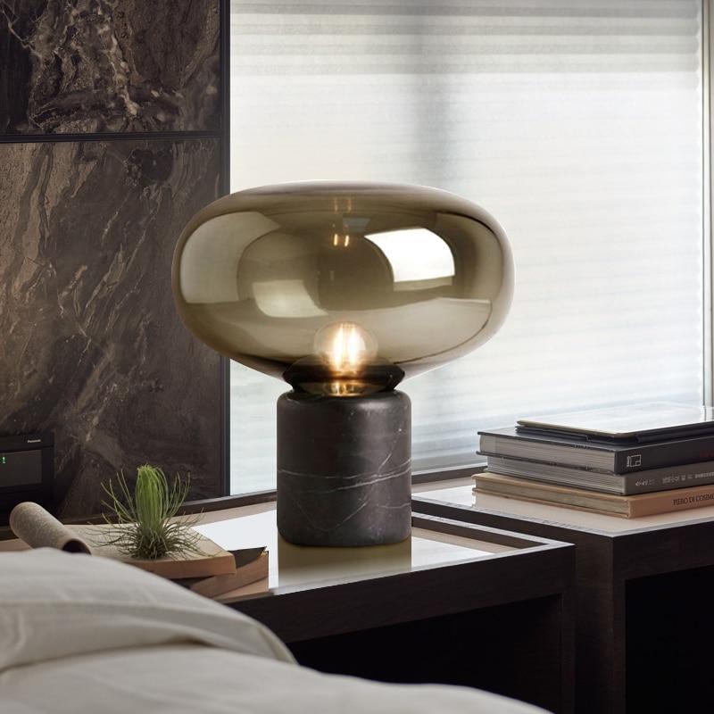 Shop 0 Postmodern Luxury LED glass Table lamps Nordic Marble living room decor lighting bedroom Bedside Study reading desk lights Mademoiselle Home Decor