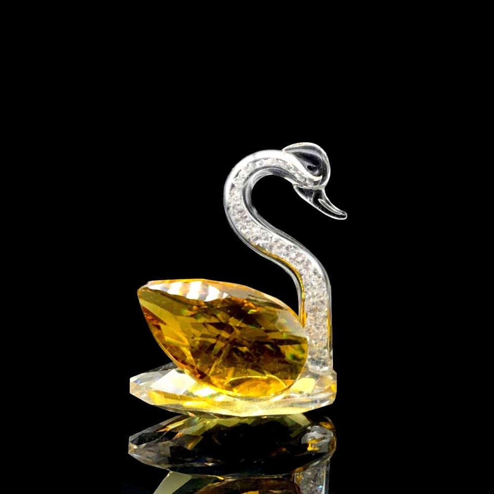 Shop 0 Yellow 5 Colors Cute Swan Crystal Figurines Glass Ornament Collection Diamond Swan Animal Paperweight Table Craft Home Decor Kids Gifts Mademoiselle Home Decor