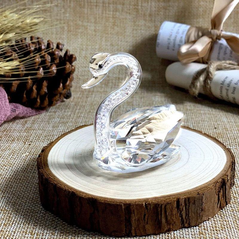 Shop 0 clear 5 Colors Cute Swan Crystal Figurines Glass Ornament Collection Diamond Swan Animal Paperweight Table Craft Home Decor Kids Gifts Mademoiselle Home Decor