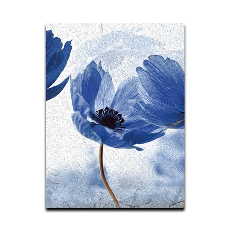 Shop 0 OT432-3 / 13x18cm No Frame Floral Botanical Canvas Print Abstract Blue Flower Plant Poster Nordic Style Wall Art Painting Scandinavian Decoration Picture Mademoiselle Home Decor